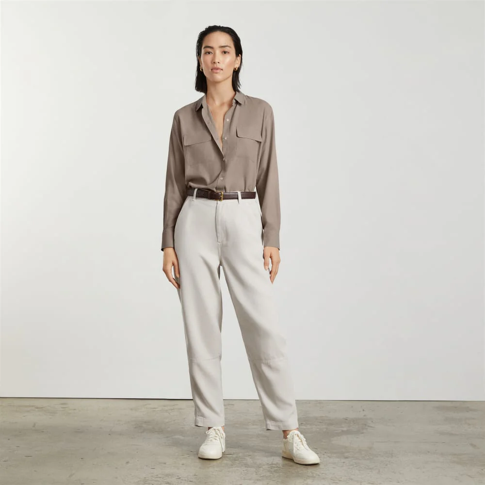 The Washable Silk Relaxed Shirt | Burnt Sugar - Image 3