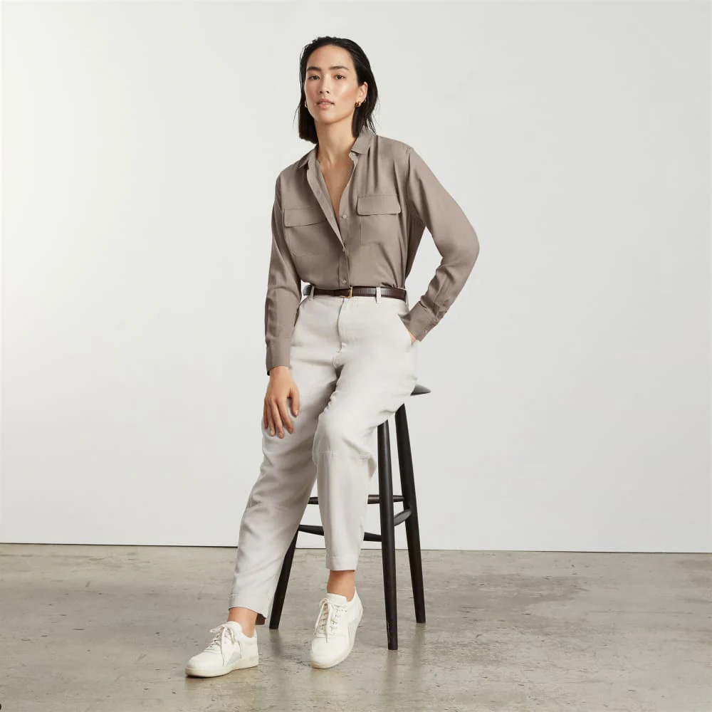 The Washable Silk Relaxed Shirt | Burnt Sugar - Image 8