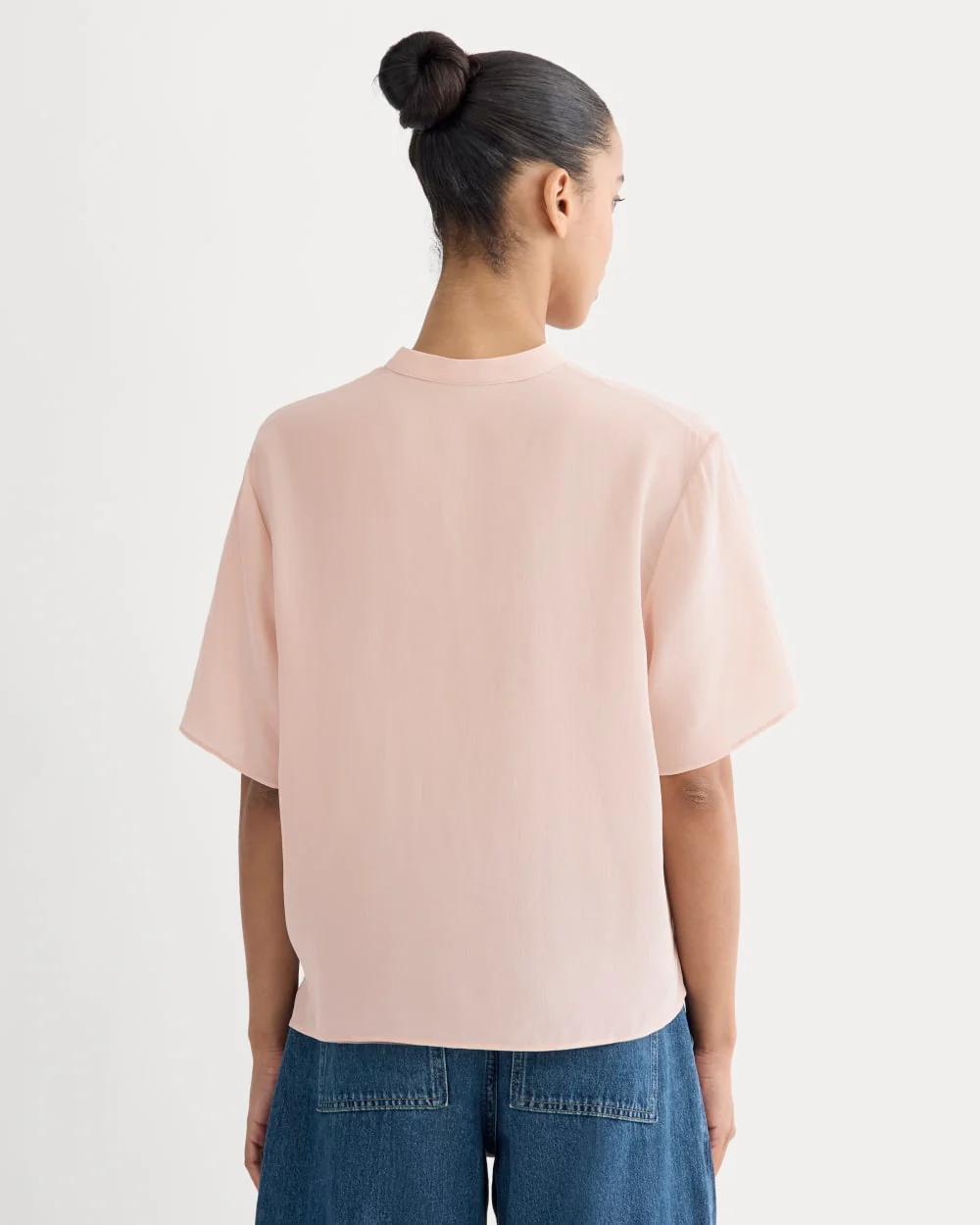 The Popover Top in Washable Silk | Soft Rose - Image 5