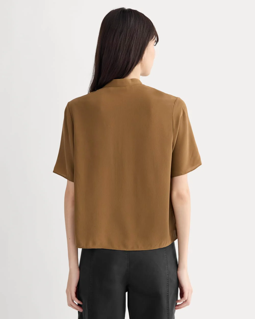 The Popover Top in Washable Silk | Toffee - Image 5