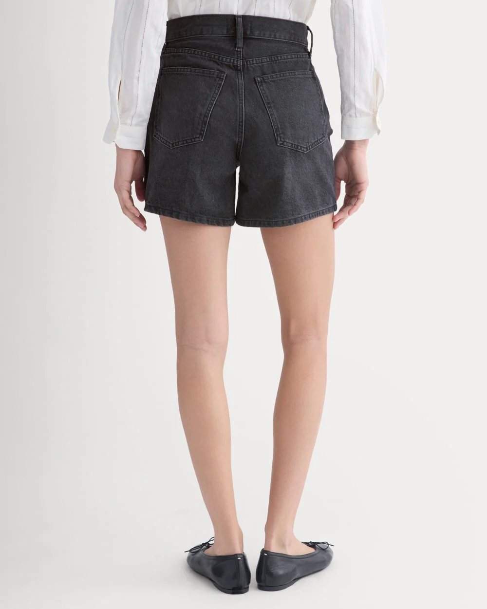 Way-High® A-Line Denim Short | Washed Black - Image 4