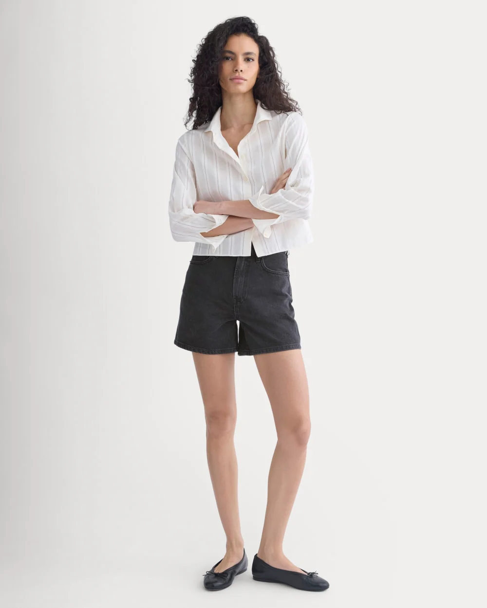 Way-High® A-Line Denim Short | Washed Black - Image 5