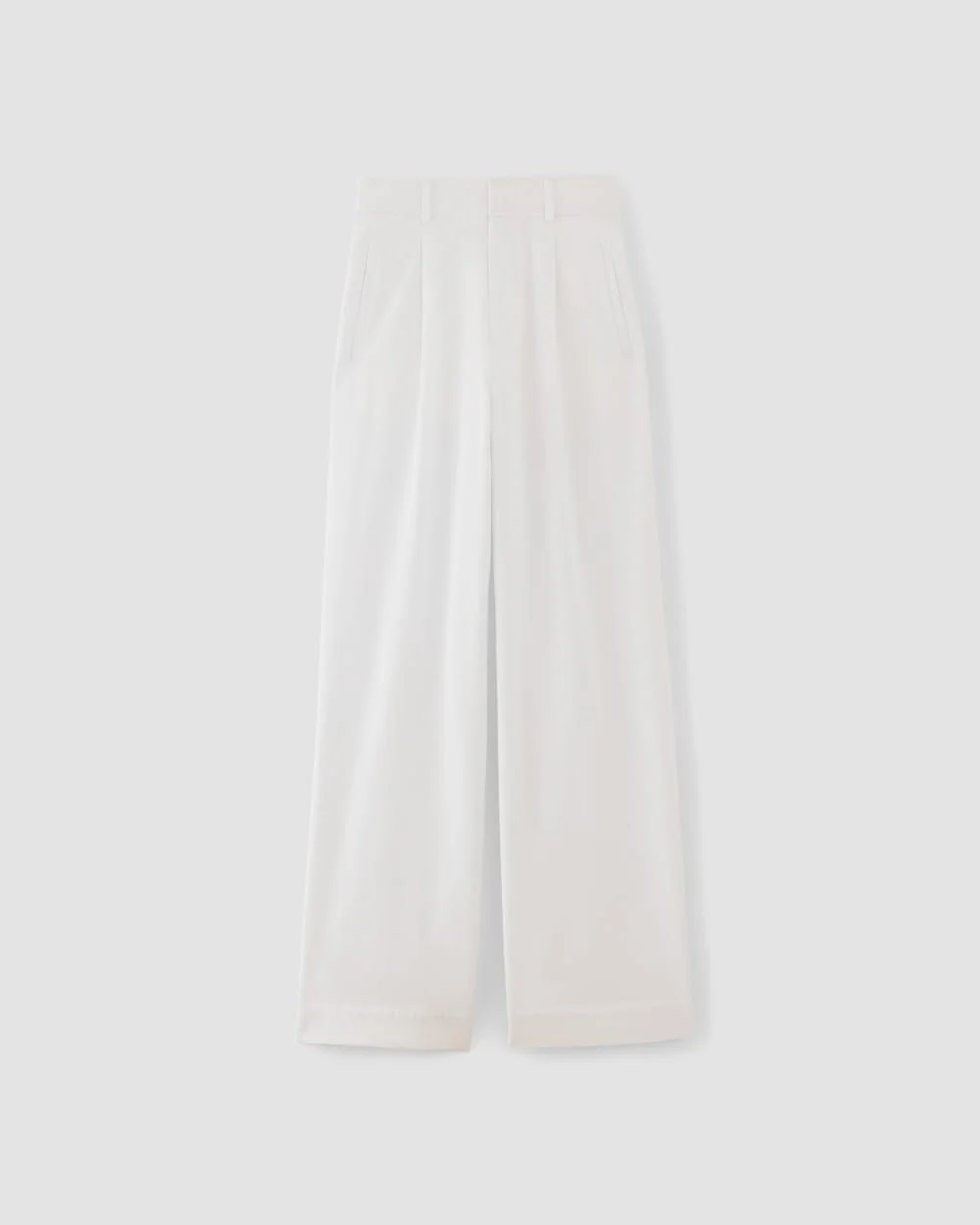 The Draper Pleated Pant in Buttersmooth | White | 30" Inseam - Image 2