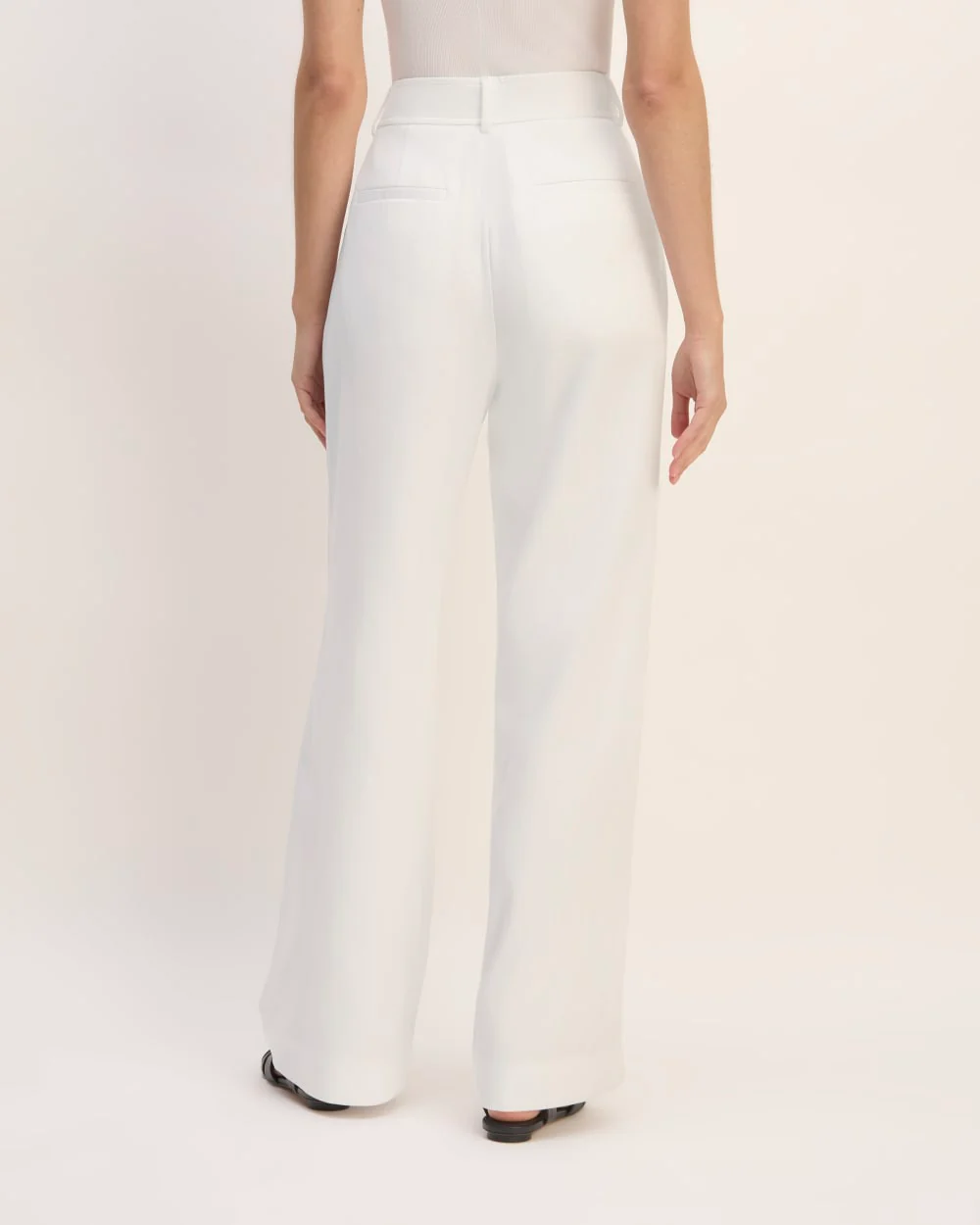 The Draper Pleated Pant in Buttersmooth | White | 30" Inseam - Image 6