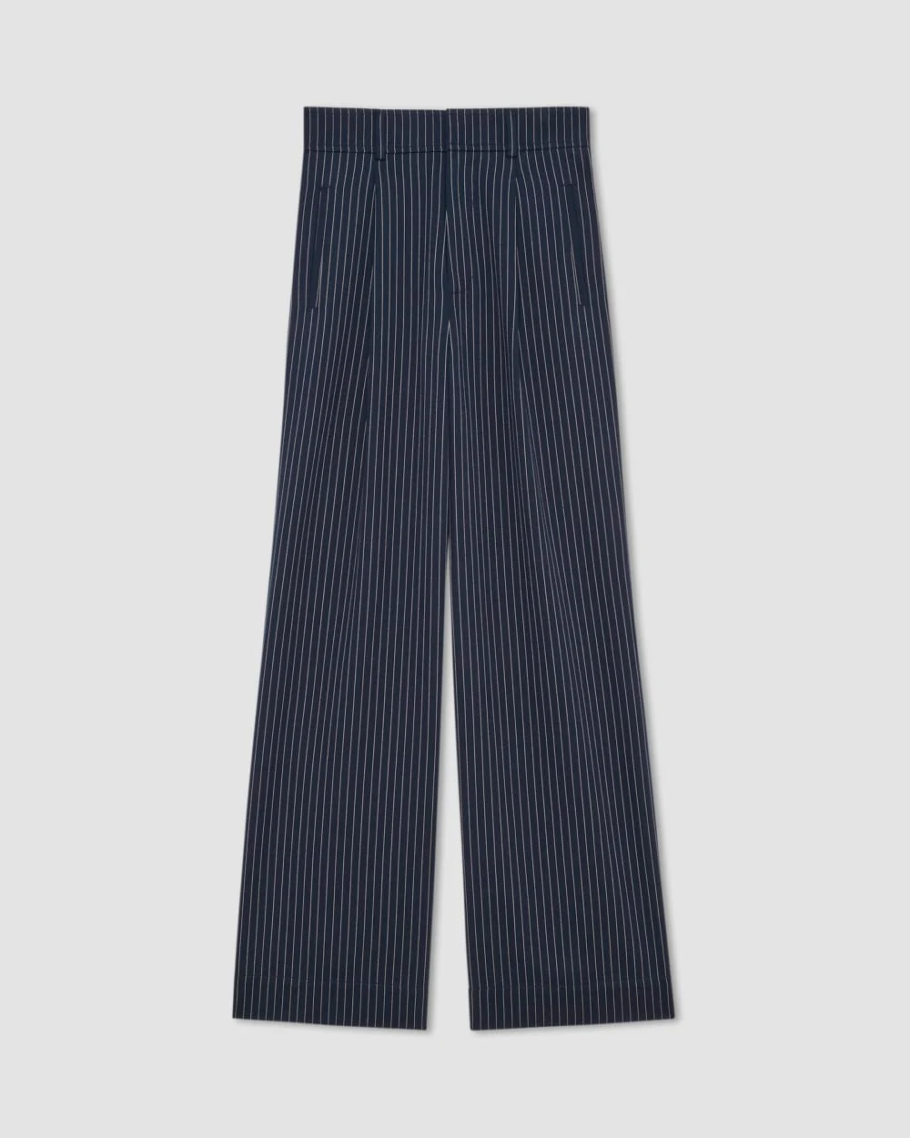 The Draper Pleated Pant in Buttersmooth | Navy / Bone | 32" Inseam - Image 2