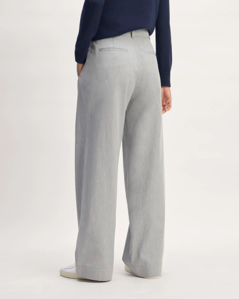 The Draper Pleated Pant in Buttersmooth | Heather Steel | 32" Inseam - Image 6