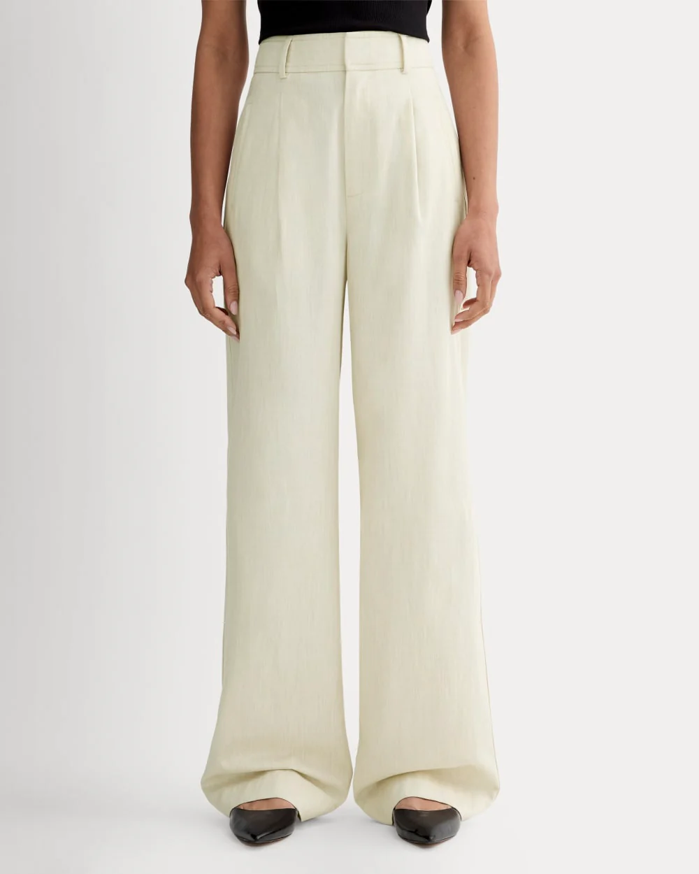 The Draper Pleated Pant in Buttersmooth | Heathered Oat | 32" Inseam - Image 3