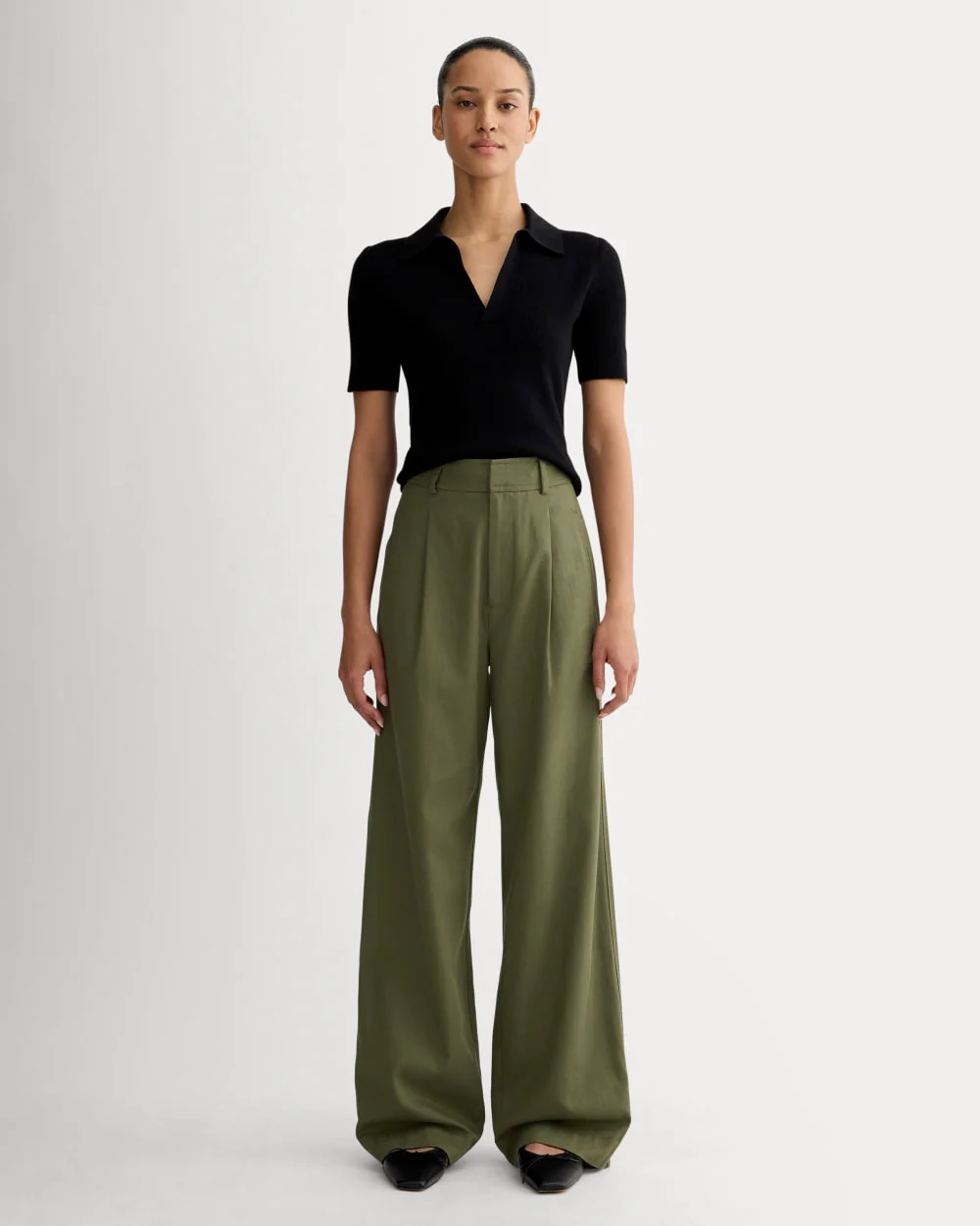 The Draper Pleated Pant in Buttersmooth | Kalamata | 32" Inseam