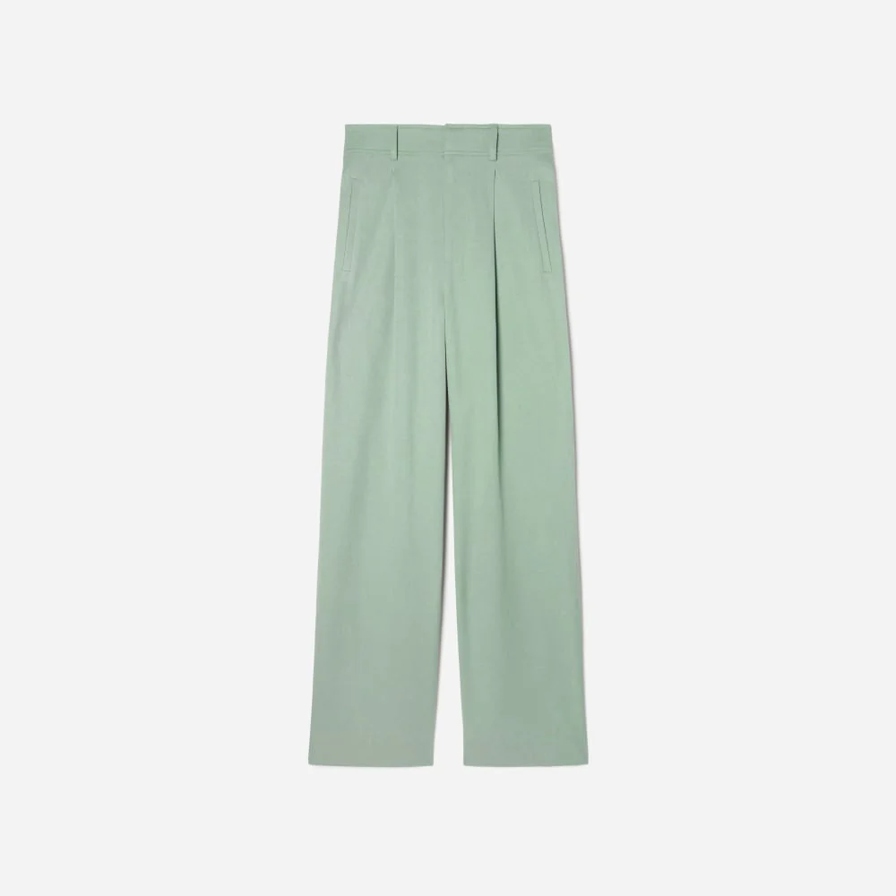 The Draper Pleated Pant in Buttersmooth | Lily Pad | 32" Inseam - Image 2