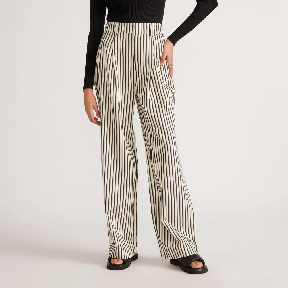 The Draper Pleated Pant in Buttersmooth | Ombre Stripe | 32" Inseam - Image 3