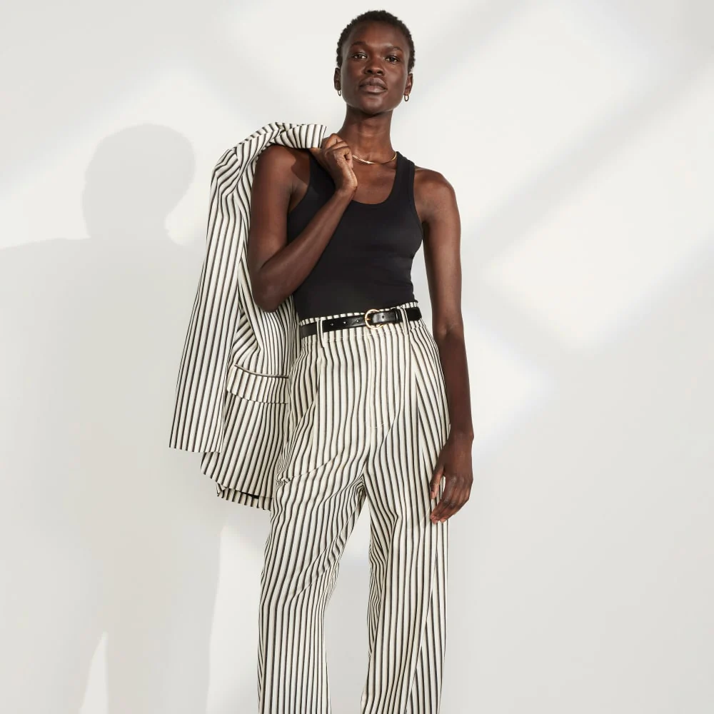 The Draper Pleated Pant in Buttersmooth | Ombre Stripe | 32" Inseam - Image 7