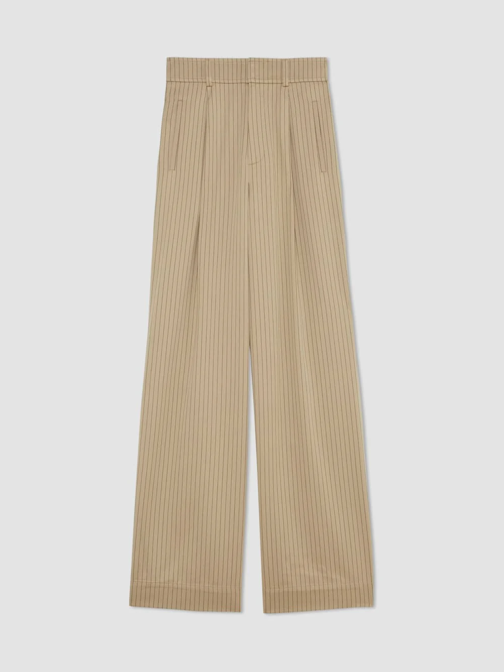 The Draper Pleated Pant in Buttersmooth | Cornstalk / Black | 30" Inseam - Image 2