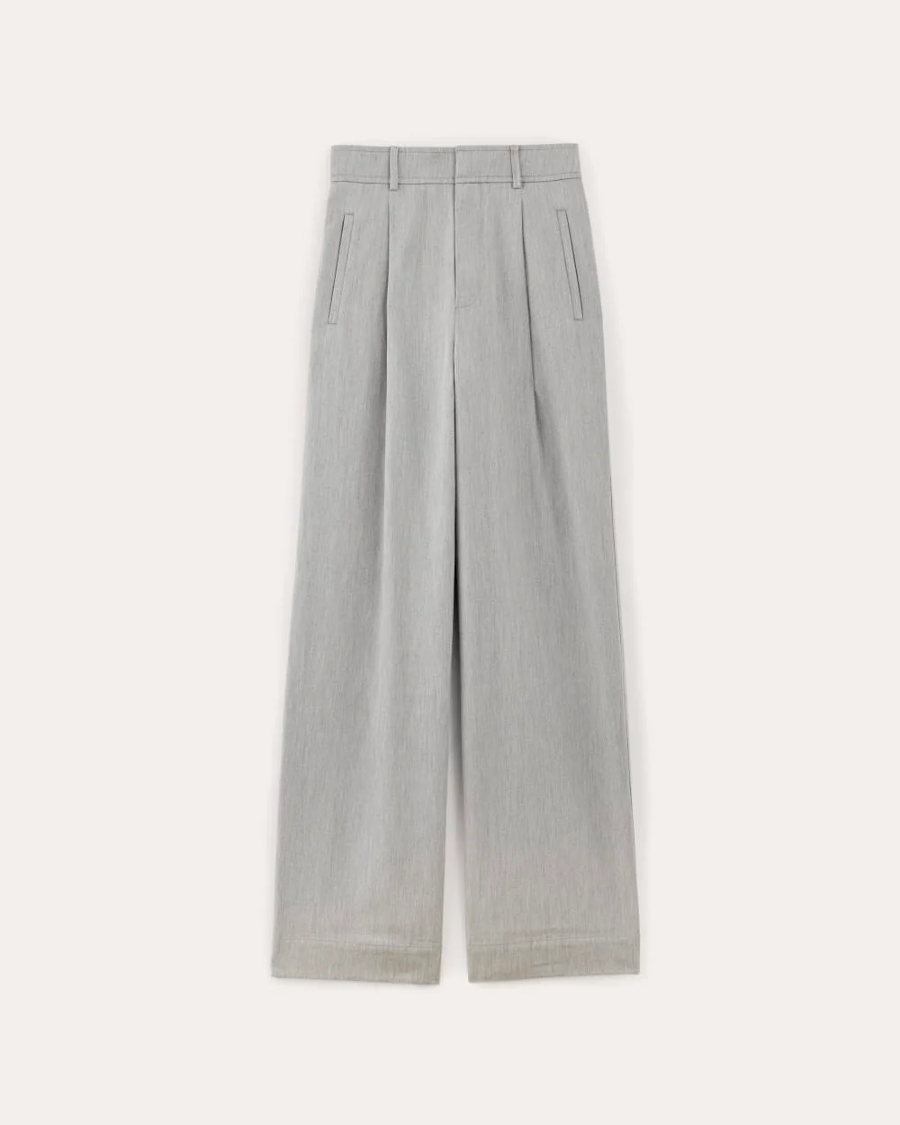 The Draper Pleated Pant in Buttersmooth | Heather Steel | 30" Inseam - Image 2