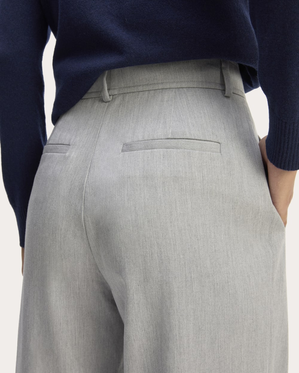 The Draper Pleated Pant in Buttersmooth | Heather Steel | 30" Inseam - Image 5