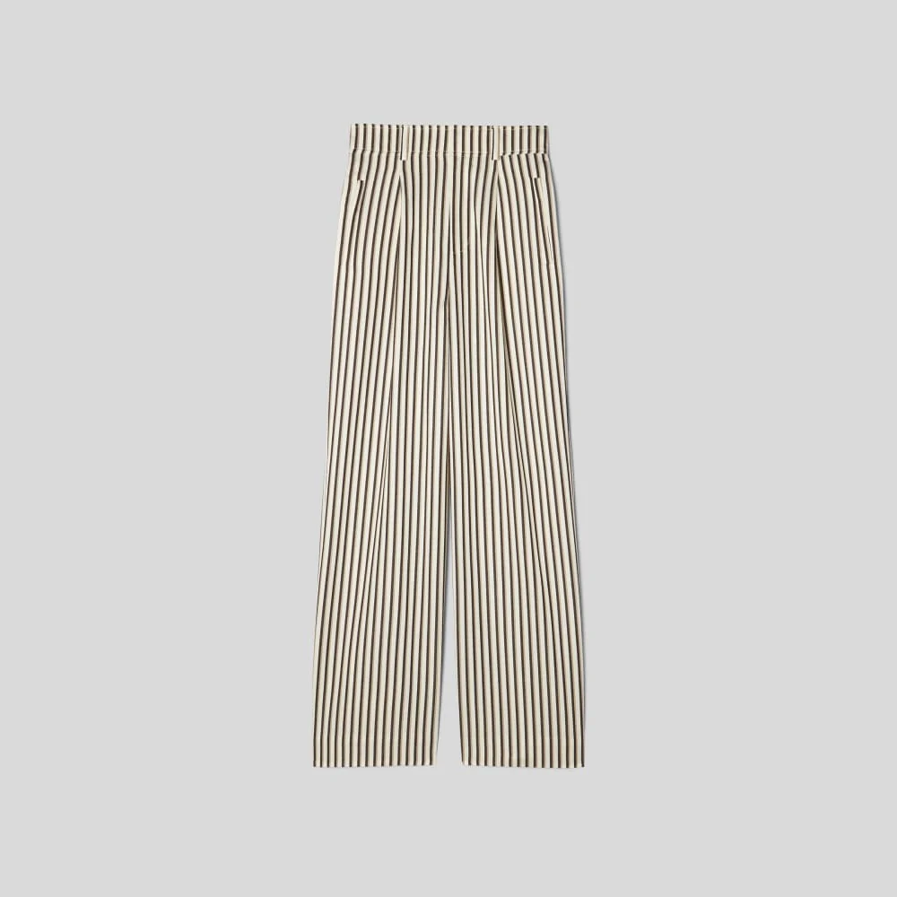 The Draper Pleated Pant in Buttersmooth | Ombre Stripe | 30" Inseam - Image 2