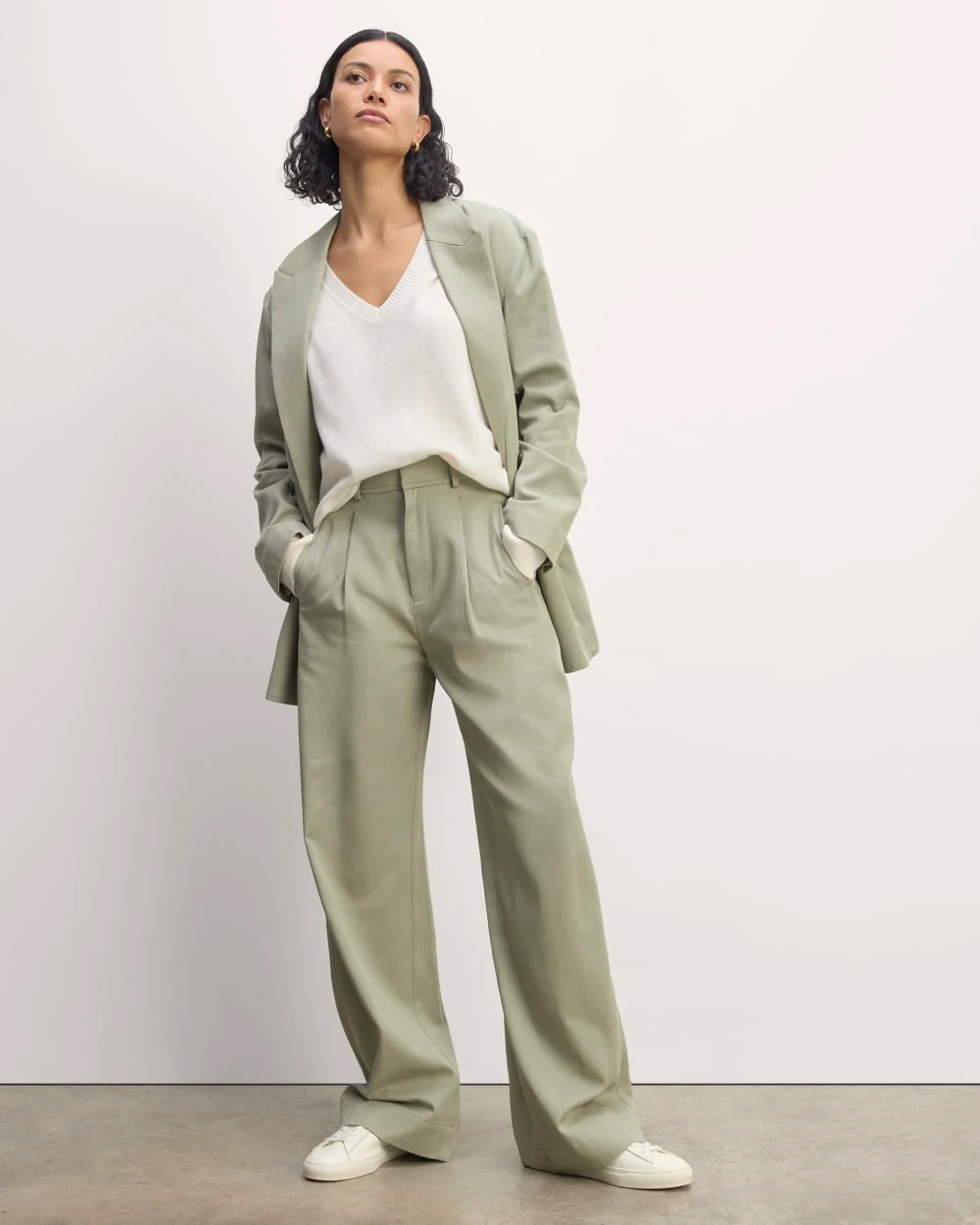 The Draper Pleated Pant in Buttersmooth | Seagrass | 30" Inseam