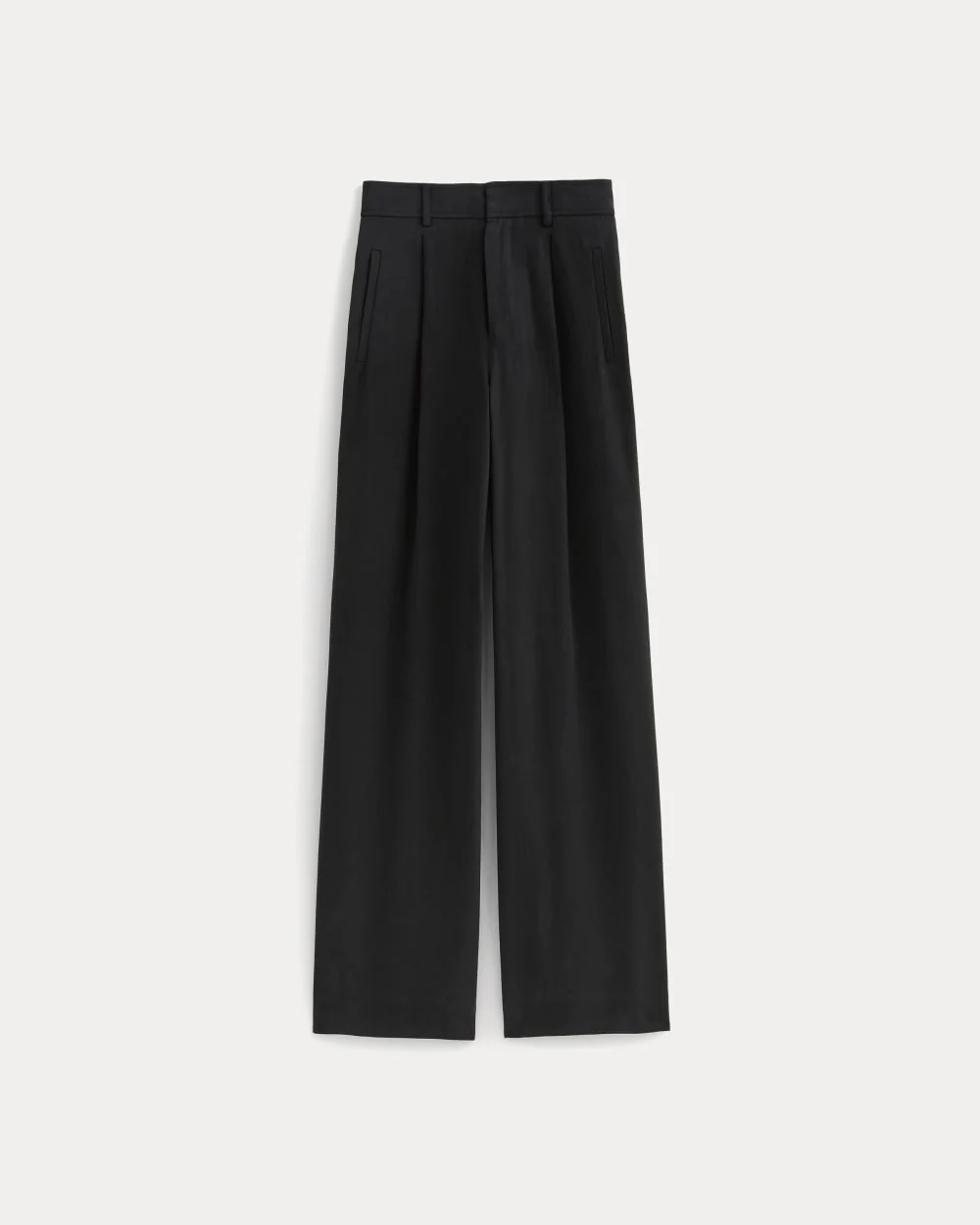The Draper Pleated Pant in Buttersmooth | Black | 32" Inseam - Image 2