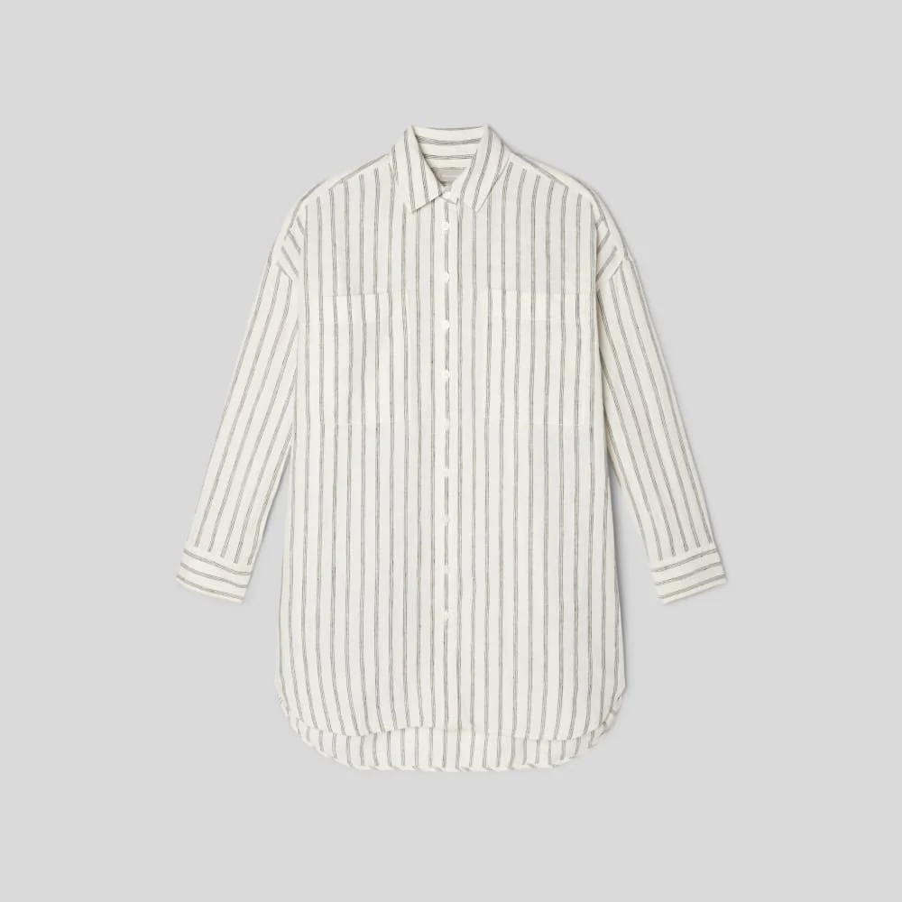 The Way-Long Linen Shirt | Black / Canvas Tan - Image 2
