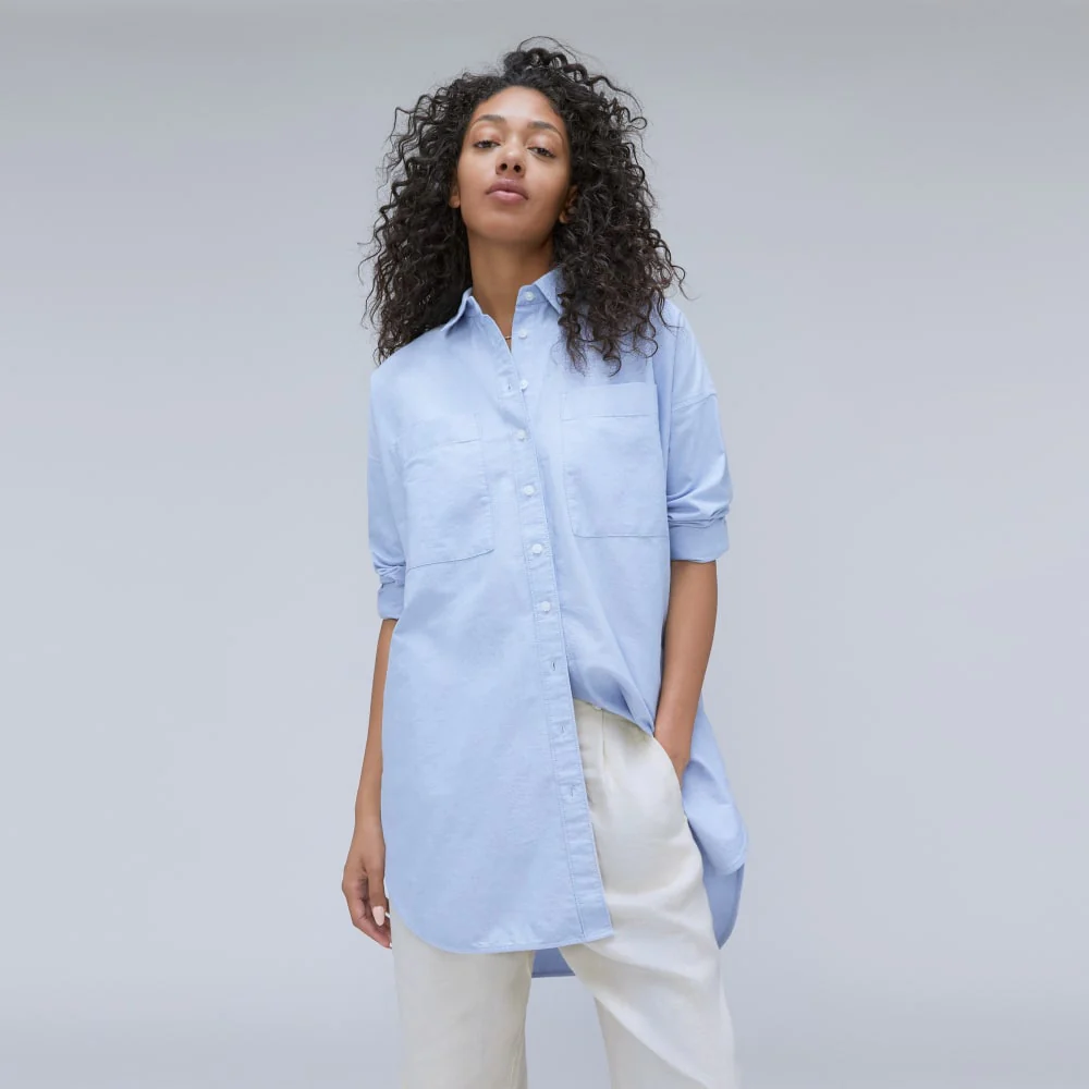 The Way Long Oxford Shirt | Light Blue - Image 5