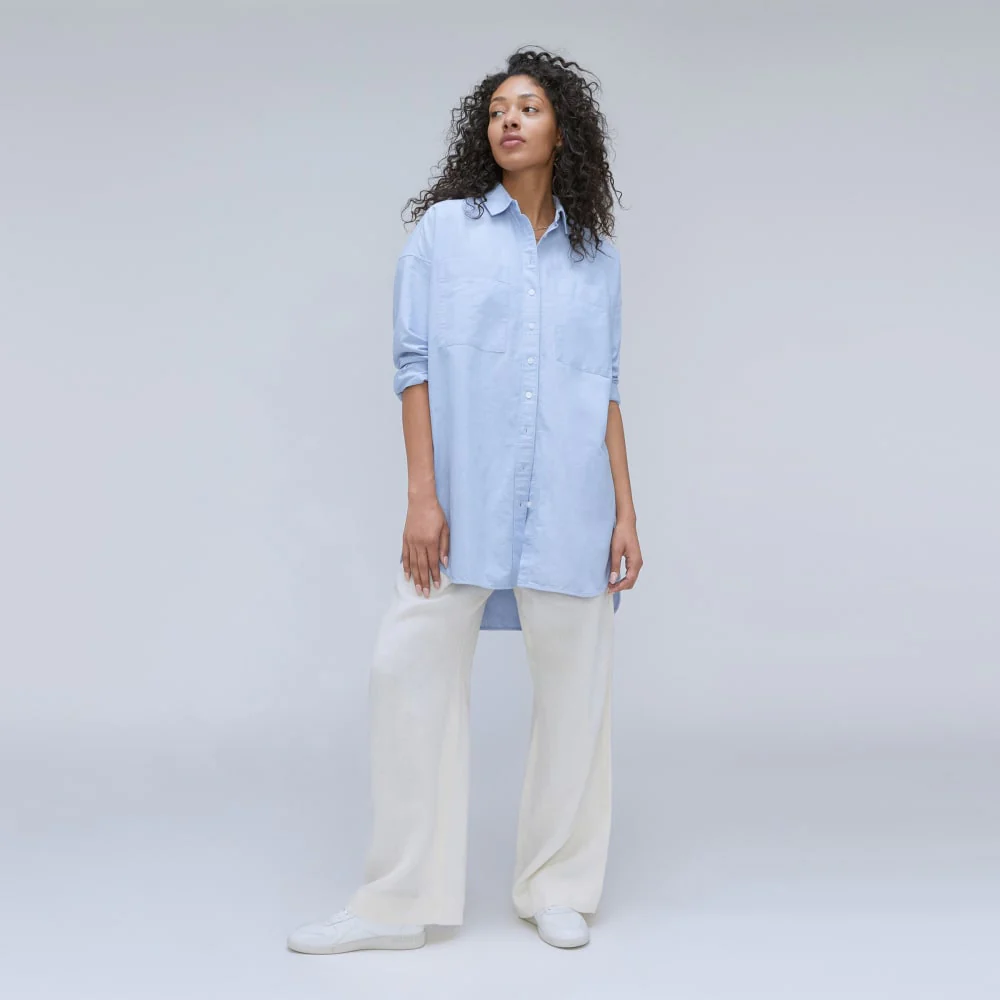 The Way Long Oxford Shirt | Light Blue - Image 6