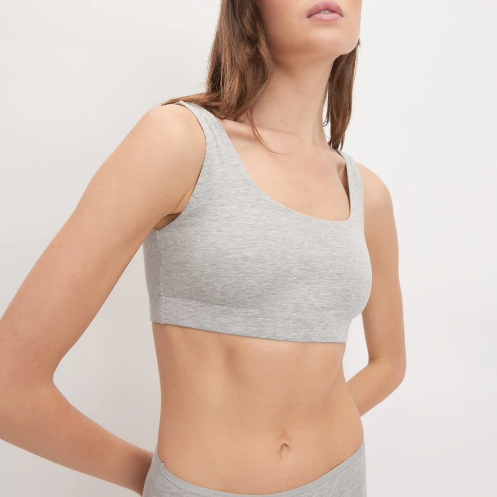 The Cotton Tank Bra |  Heathered Grey - Image 4