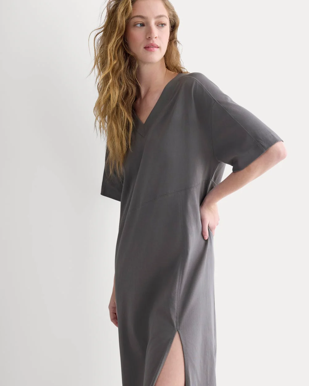 Weekend Tee Midi Dress | Charcoal Grey - Image 3