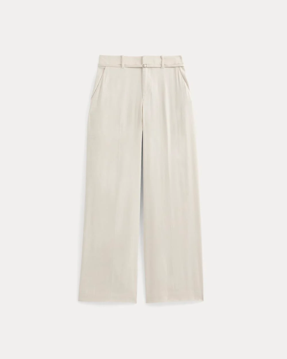 Wide-Leg Belted Pant in Stretch Linen | Birch | Regular - Image 2