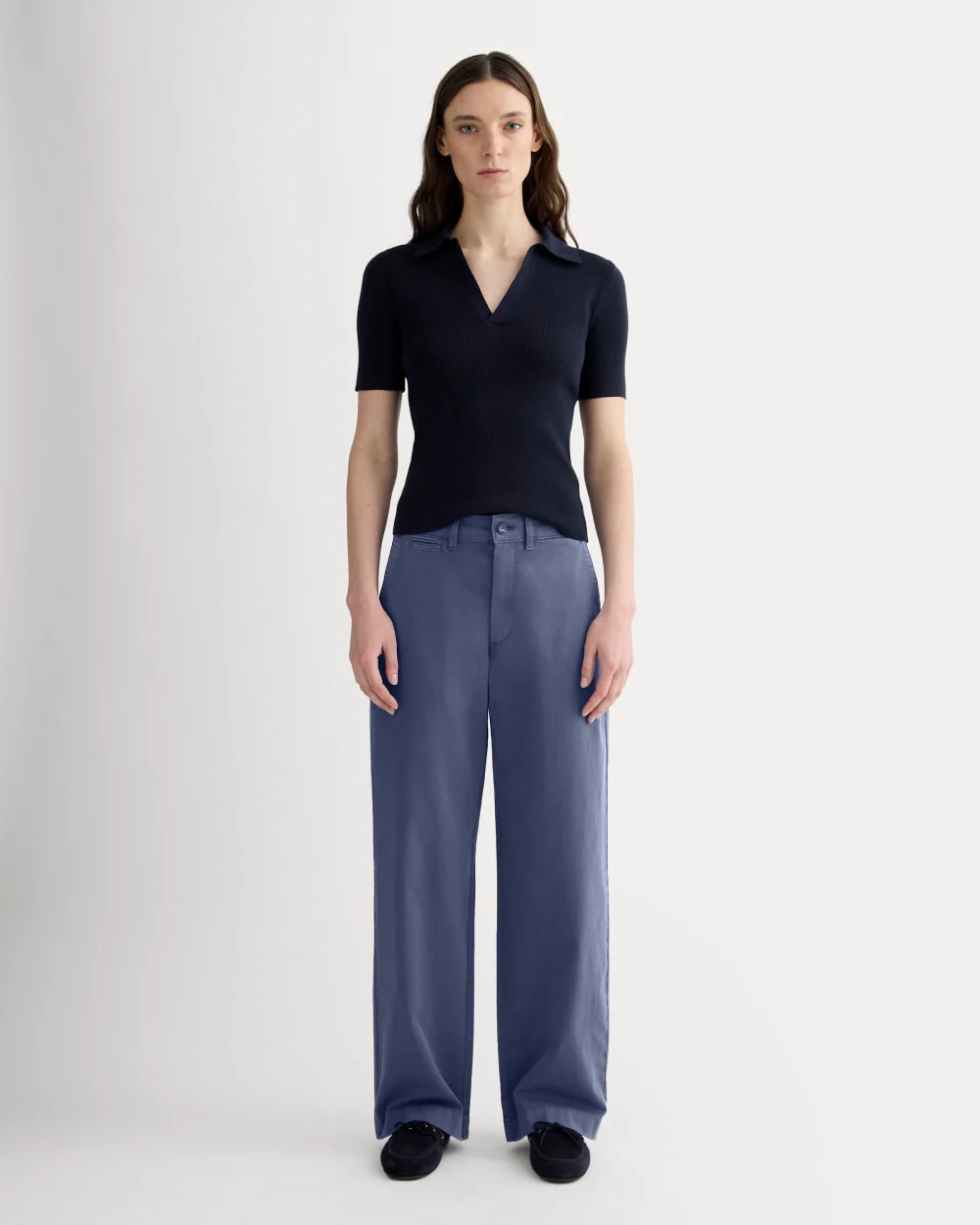 The Wide-Leg Chino | Deep Cobalt