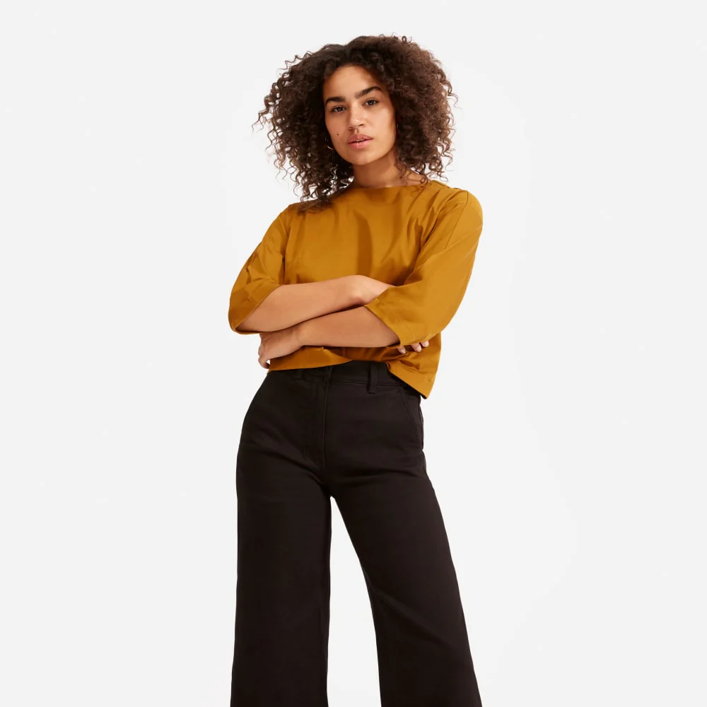 The Wide-Leg Crop Pant | Black | Short - Image 3