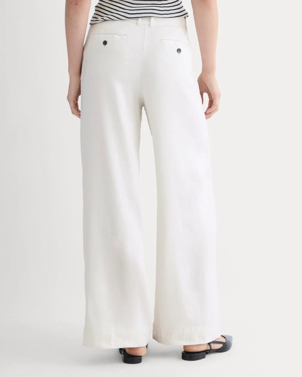 The Wide-Leg Pant in Stretch Linen | Natural Chambray - Image 5