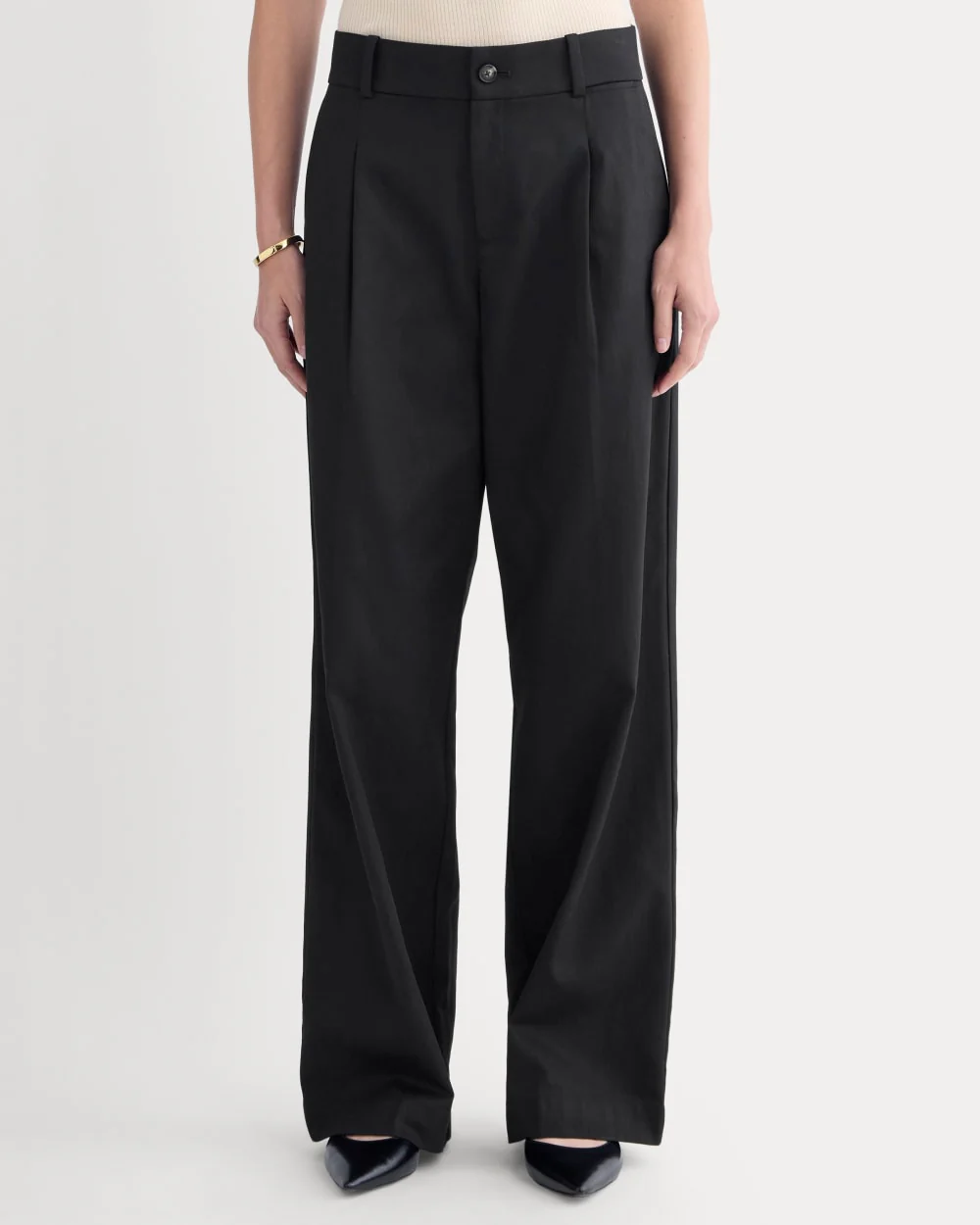 Wide-Leg Trouser in Buttersmooth | Black | 30" Inseam - Image 3