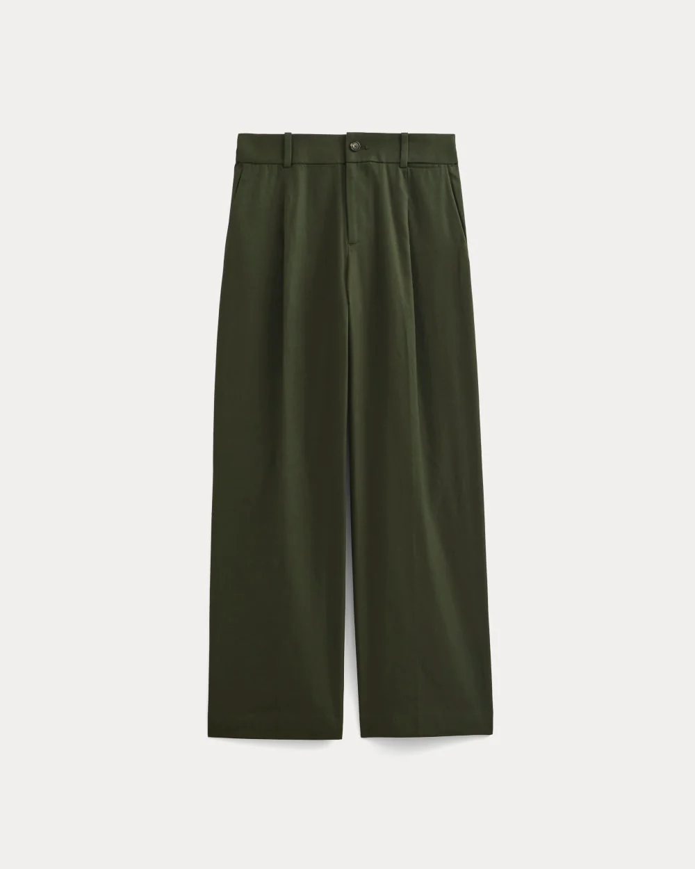 Wide-Leg Trouser in Buttersmooth | Dark Green | 32" Inseam - Image 2