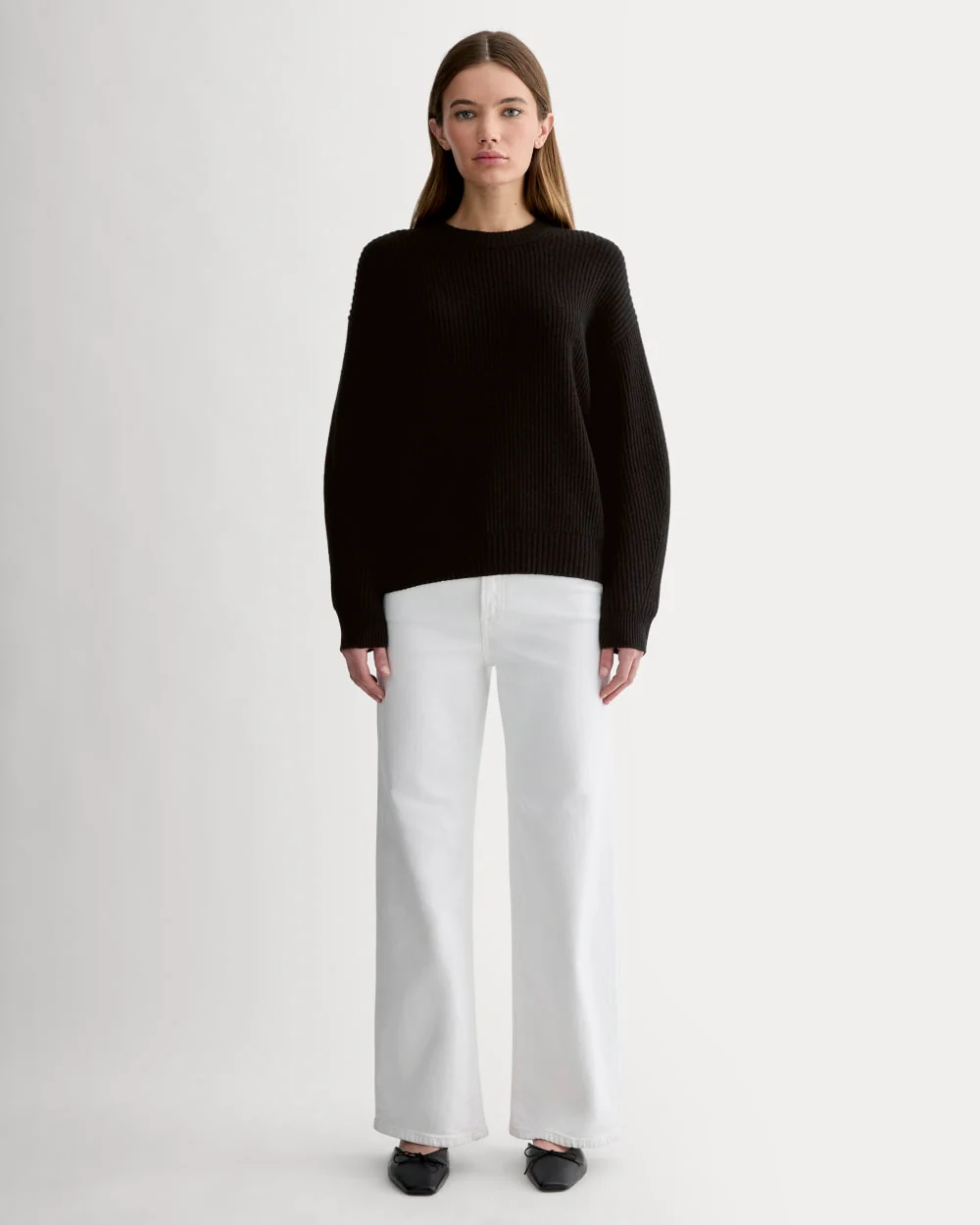 The Cocoon Crew in Wool Cashmere | Black - Image 4