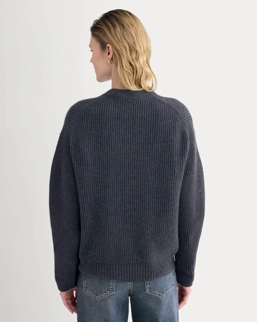 The Cocoon Crew in Wool Cashmere | Indigo - Image 5