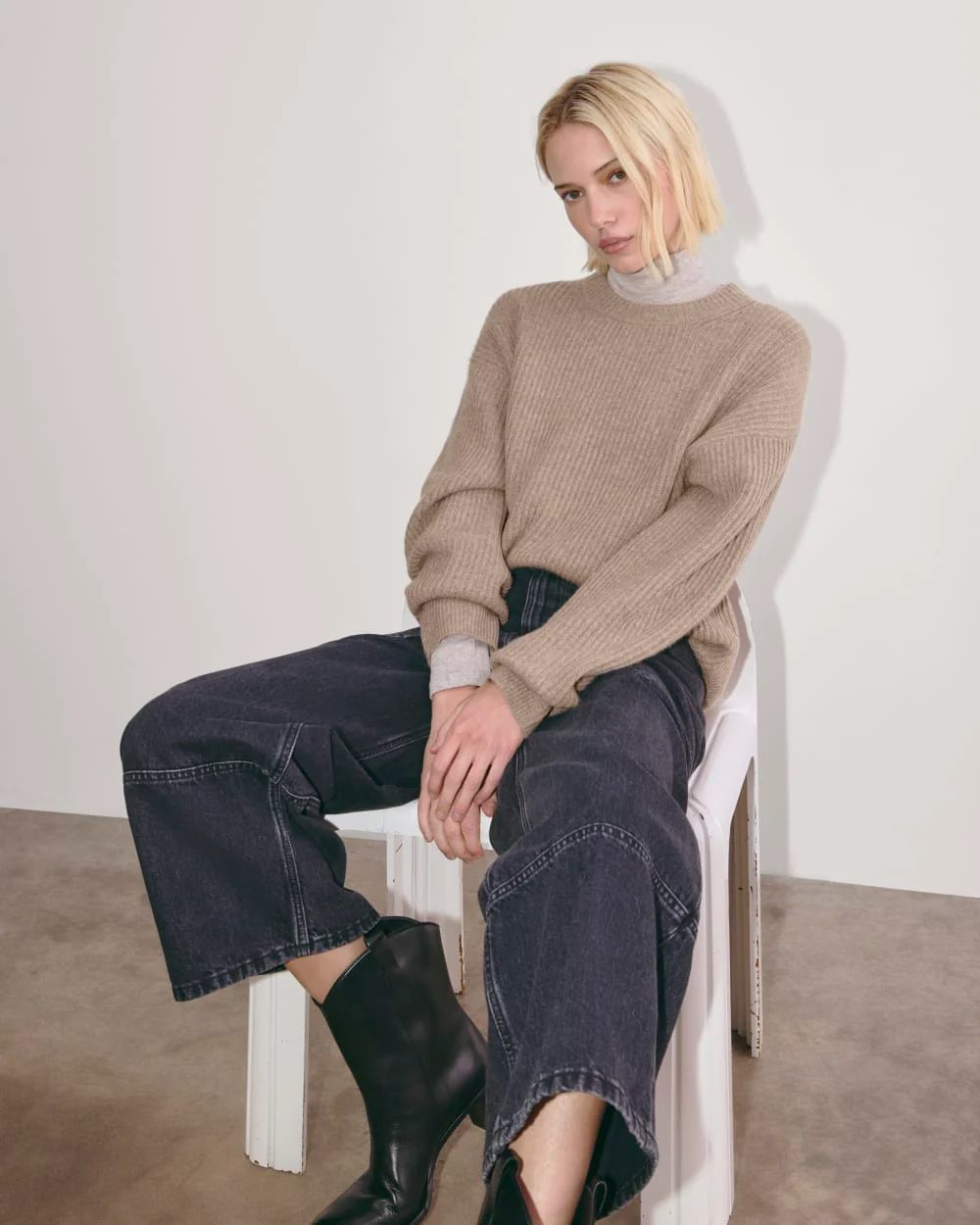 The Cocoon Crew in Wool Cashmere | Oatmeal - Image 4