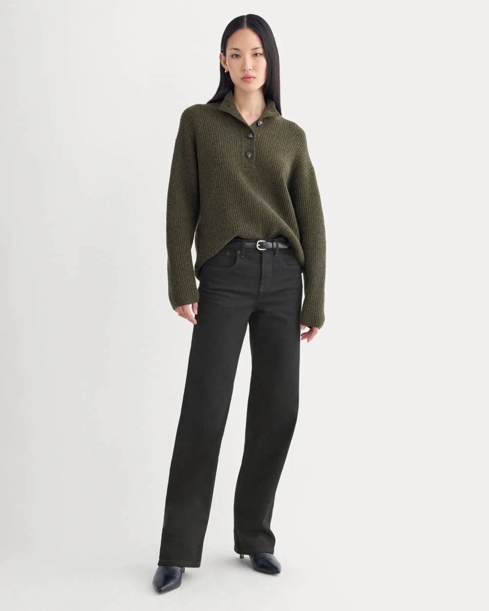 The Cocoon Henley in Wool Cashmere | Heather Beech - Image 4