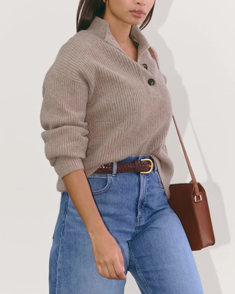 The Cocoon Henley in Wool Cashmere | Oatmeal - Image 4