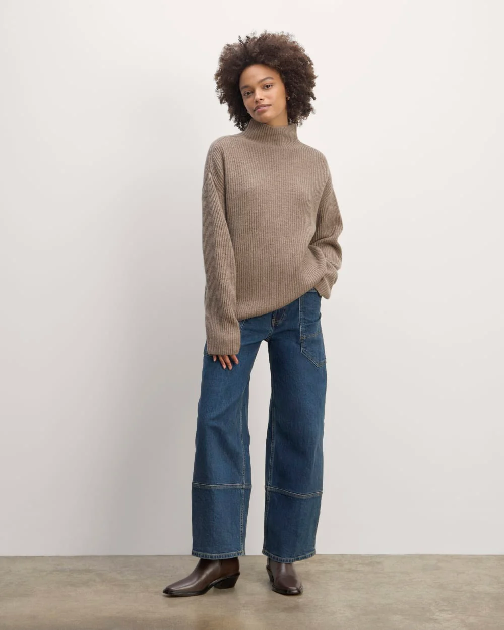 The Fisherman Turtleneck in Wool Cashmere | Oatmeal - Image 3