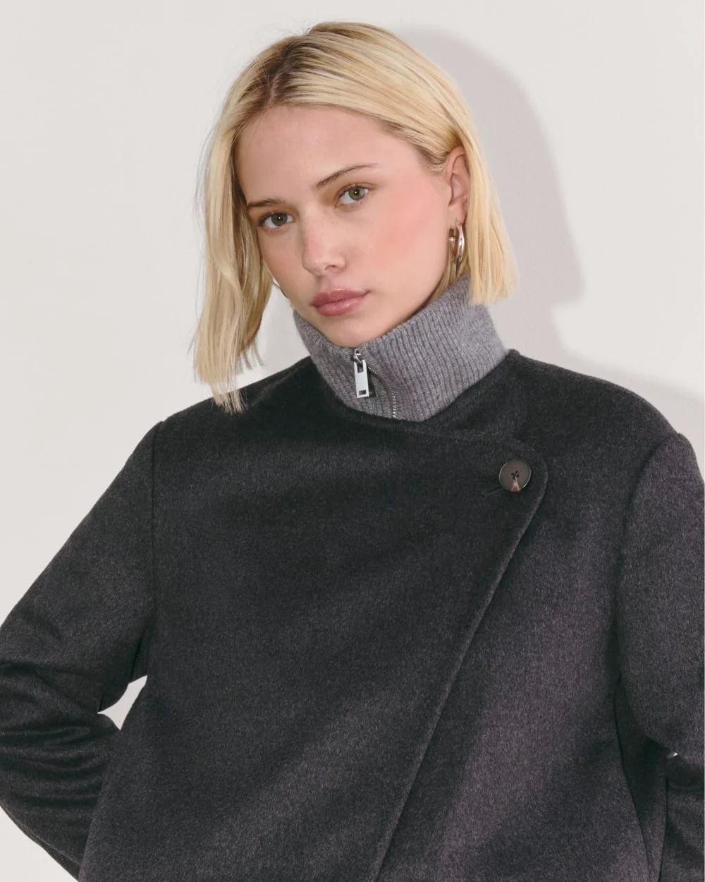The October Coat | Dark Charcoal Melange - Image 4
