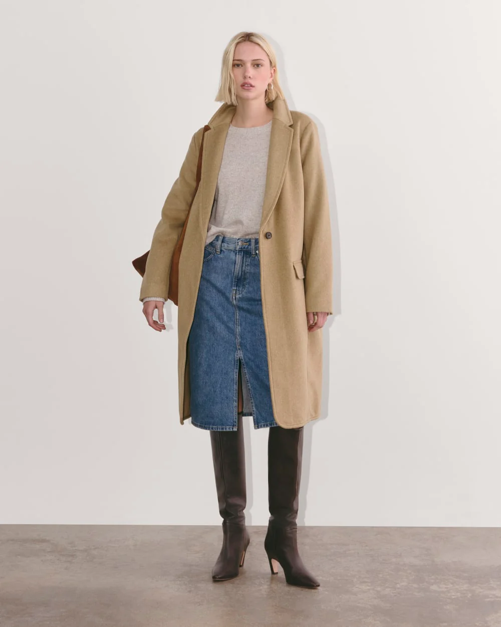 The Topcoat in Wool | Dark Heathered Camel - Image 2
