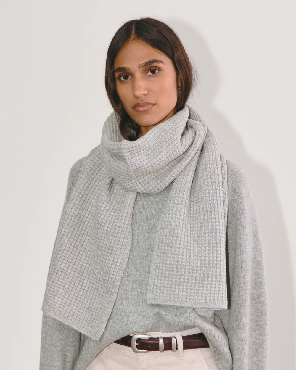 The Waffle Scarf | Heather Grey - Image 2